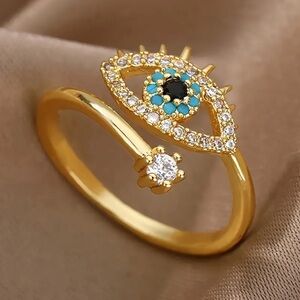 1pc Adjustable Evil Eye Ring For Women